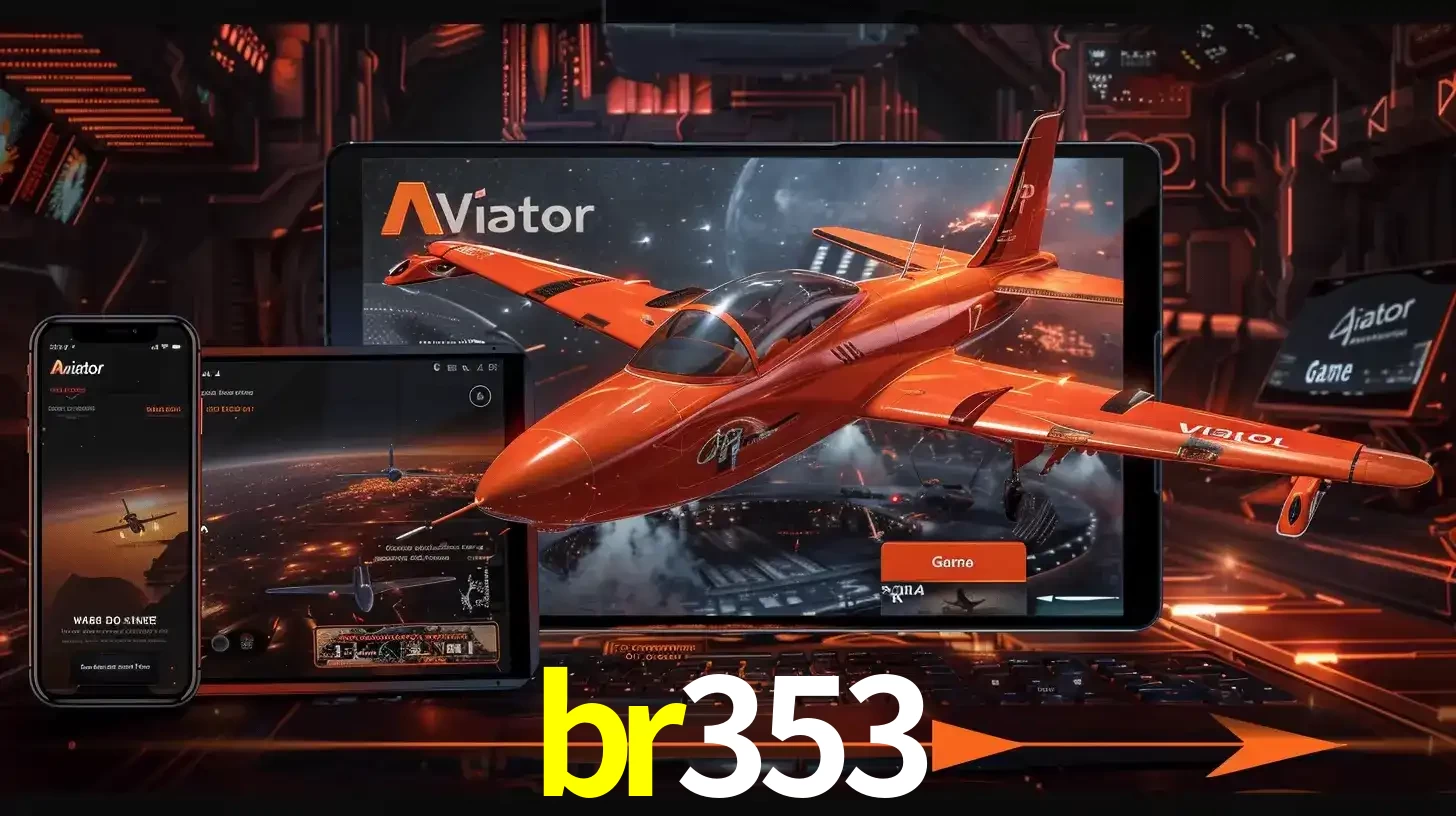 Apresentação tecnológica do jogo Aviator com um avião saindo da tela de um tablet, demonstrando a experiência imersiva em múltiplos dispositivos no br353.