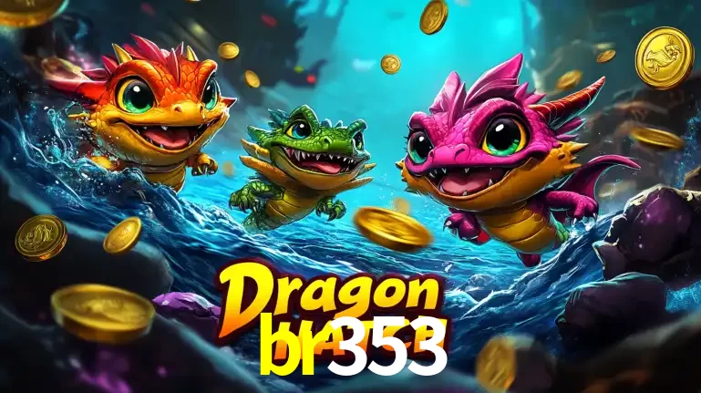 Arte promocional do jogo Dragon Hatch com três adoráveis dragões bebês nadando entre moedas de ouro, um dos slots mais divertidos para jogar no cassino br353.